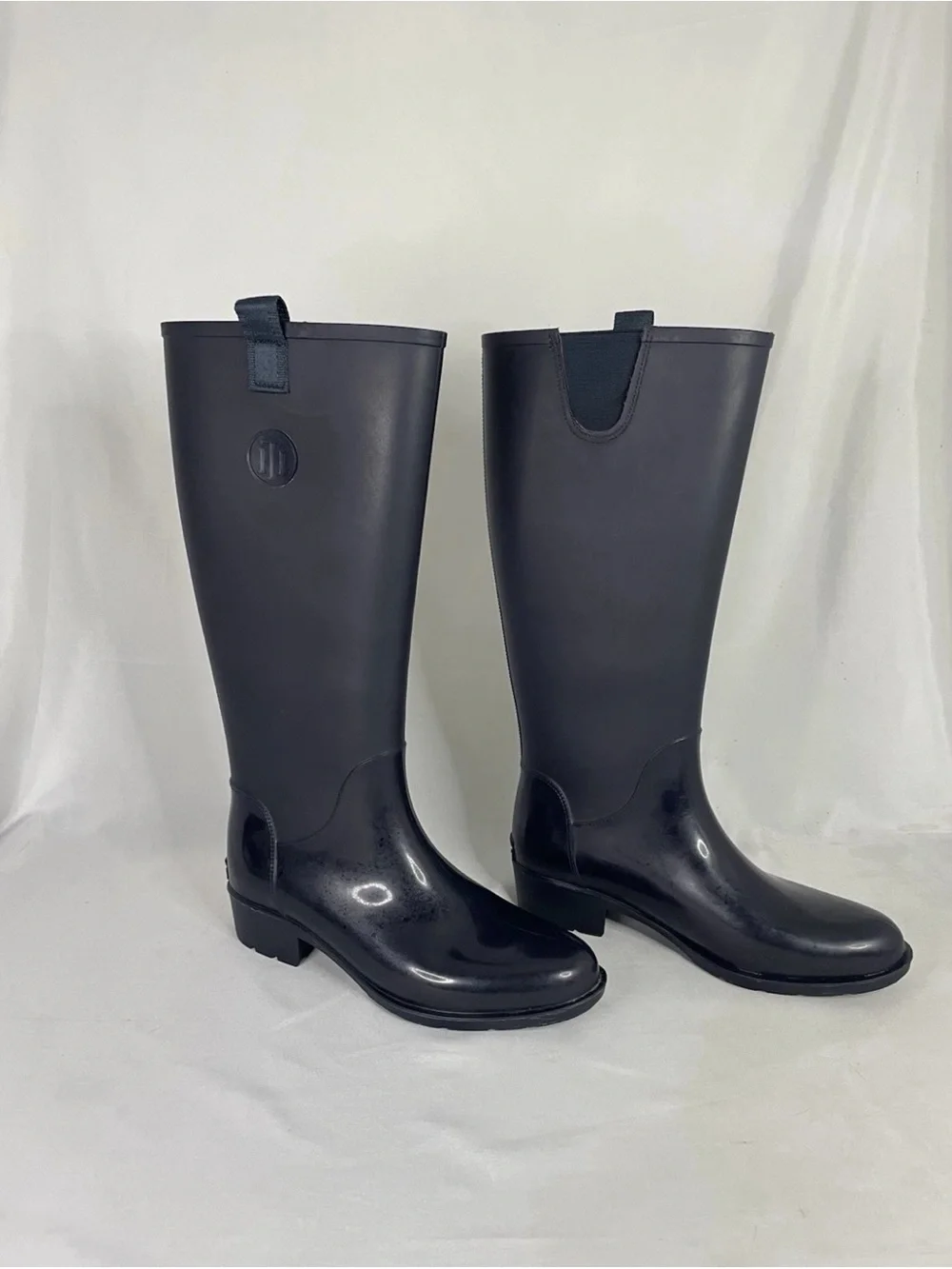 Tommy Hilfiger Womens Navy Blue Pull On Rain Boots Size 9
